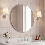 Eclipse Circle Aluminum Alloy Framed Wall Mounted Mirror