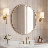 Eclipse Circle Aluminum Alloy Framed Wall Mounted Mirror