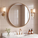 Eclipse Circle Aluminum Alloy Framed Wall Mounted Mirror