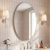 Ellipse 24 in. W x 36 in. H Medium Oval Aluminum Alloy Framed Wall Mounted Mirror
