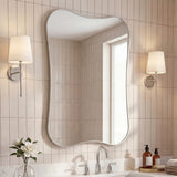 Calico 24 in. W x 36 in. H Medium Irregular Scallop Aluminum Alloy Framed Wall Mounted Mirror