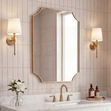 Helga 24 in. W x 36 in. H Medium Rectangular Scallop Beveled Corner Aluminum Alloy Framed Wall Mounted Mirror
