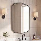 Hedge 24 in. W x 36 in. H Medium Crested Scallop Aluminum Alloy Framed Wall Mounted Mirror