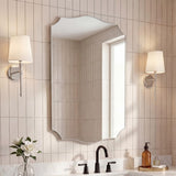 Hedge 24 in. W x 36 in. H Medium Crested Scallop Aluminum Alloy Framed Wall Mounted Mirror