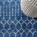 Moroccan Hype Boho Vintage Diamond Area Rug Blue/White