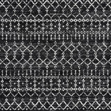 Moroccan Hype Boho Vintage Diamond Area Rug Black/Ivory