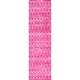 Moroccan Hype Boho Vintage Diamond Area Rug Fuchsia/Ivory