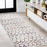 Moroccan Hype Boho Vintage Diamond Area Rug Cream/Multi