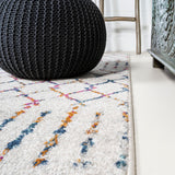 Moroccan Hype Boho Vintage Diamond Area Rug Cream/Multi