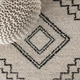 Amir Moroccan Beni Souk Area Rug Cream/Black / Square / 3' Square – DETAIL
