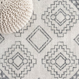 Amir Moroccan Beni Souk Area Rug Cream/Gray / Round / 3' Round – DETAIL