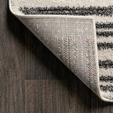 Khalil Modern Berber Stripe Area Rug Cream/Black / Square / 3' Square – BACK
