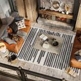 Khalil Modern Berber Stripe Area Rug
