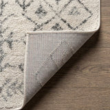 Ziri Moroccan Geometric Area Rug Cream/Gray / Runner / 2'2" X 8' – BACK