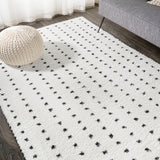 Pele Modern Geometric Dot Shag Area Rug