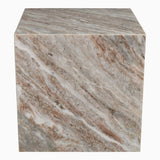 Felix 15" Contemporary Natural Marble Handmade Cube End Table