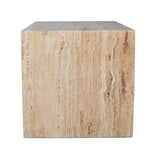 Felix 15" Contemporary Natural Marble Handmade Cube End Table