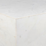 Felix 15" Contemporary Natural Marble Handmade Cube End Table