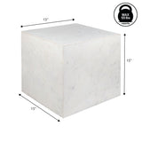 Felix 15" Contemporary Natural Marble Handmade Cube End Table