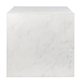 Felix 15" Contemporary Natural Marble Handmade Cube End Table