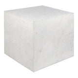 Felix 15" Contemporary Natural Marble Handmade Cube End Table