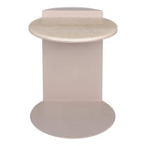 Evelyn 16" Contemporary Natural Marble/Metal Handmade C-Shaped End Table - JONATHAN Y