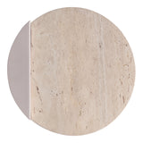 Evelyn 16" Contemporary Natural Marble/Metal Handmade C-Shaped End Table - JONATHAN Y