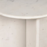 Javier 14" Contemporary Natural Marble Handmade X-Shaped End Table - JONATHAN Y