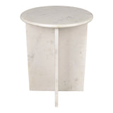 Javier 14" Contemporary Natural Marble Handmade X-Shaped End Table - JONATHAN Y