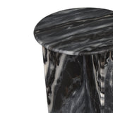 Javier 14" Contemporary Natural Marble Handmade X-Shaped End Table - JONATHAN Y