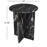Javier 14" Contemporary Natural Marble Handmade X-Shaped End Table - JONATHAN Y