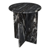 Javier 14" Contemporary Natural Marble Handmade X-Shaped End Table - JONATHAN Y