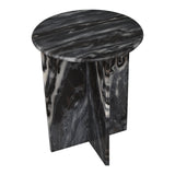 Javier 14" Contemporary Natural Marble Handmade X-Shaped End Table - JONATHAN Y