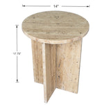 Javier 17.75" Contemporary Natural Marble Handmade X-Shaped End Table