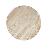 Javier 14" Contemporary Natural Marble Handmade X-Shaped End Table - JONATHAN Y