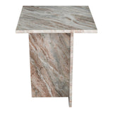 Cecil 18.5" Contemporary Natural Marble Handmade T-Shaped End Table