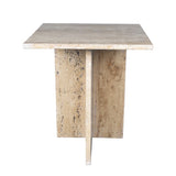 Cecil 18.5" Contemporary Natural Marble Handmade T-Shaped End Table