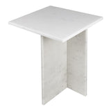 Cecil 18.5" Contemporary Natural Marble Handmade T-Shaped End Table