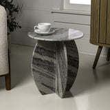 Venus 17.5" Contemporary Natural Marble Handmade X-Shaped End Table