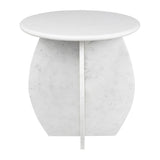 Venus 17.5" Contemporary Natural Marble Handmade X-Shaped End Table