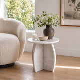 Venus 17.5" Contemporary Natural Marble Handmade X-Shaped End Table