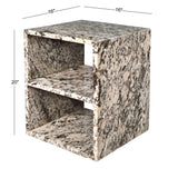 Sloane 16" Modern Natural Marble Handmade Rectangular 2-Shelf End Table - JONATHAN Y