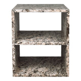 Sloane 16" Modern Natural Marble Handmade Rectangular 2-Shelf End Table - JONATHAN Y