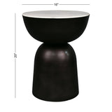 Atarah 16" Contemporary Natural Marble/Metal Handmade Hourglass End Table - JONATHAN Y