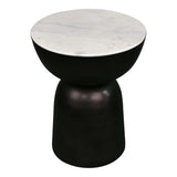 Atarah 2" Contemporary Natural Marble/Metal Handmade Hourglass End Table