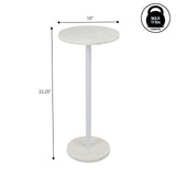 Cogsen 22.25" Contemporary Natural Marble/Metal Pedestal Drink Table