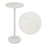 Cogsen 22.25" Contemporary Natural Marble/Metal Pedestal Drink Table