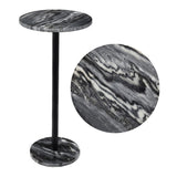 Cogsen 22.25" Contemporary Natural Marble/Metal Pedestal Drink Table