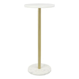 Cogsen 22.25" Contemporary Natural Marble/Metal Pedestal Drink Table