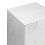 Felix 18" Contemporary Solid Natural Marble Handmade Square Plinth Block Pedestal End Table